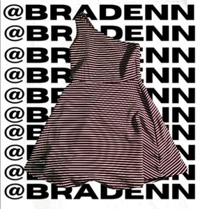 Burgundy/White Striped Dress